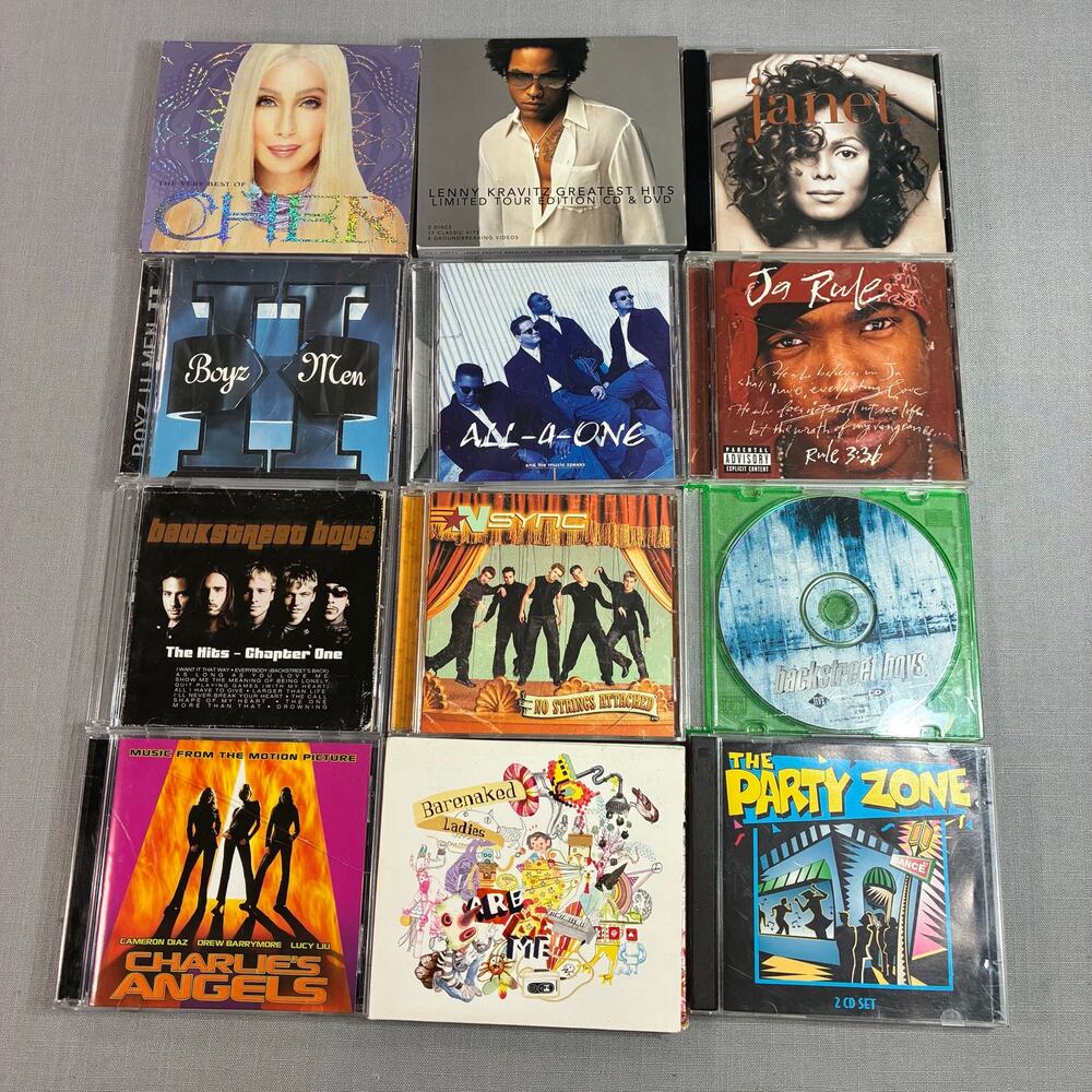 Y2K Nostalgia CD Lot 12 NSYNC Backstreet Boys Cher Janet Ja Rule Boyz II Men